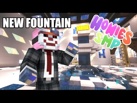 new resort fountain and more around the server homies smp episode 12 modded minecraft